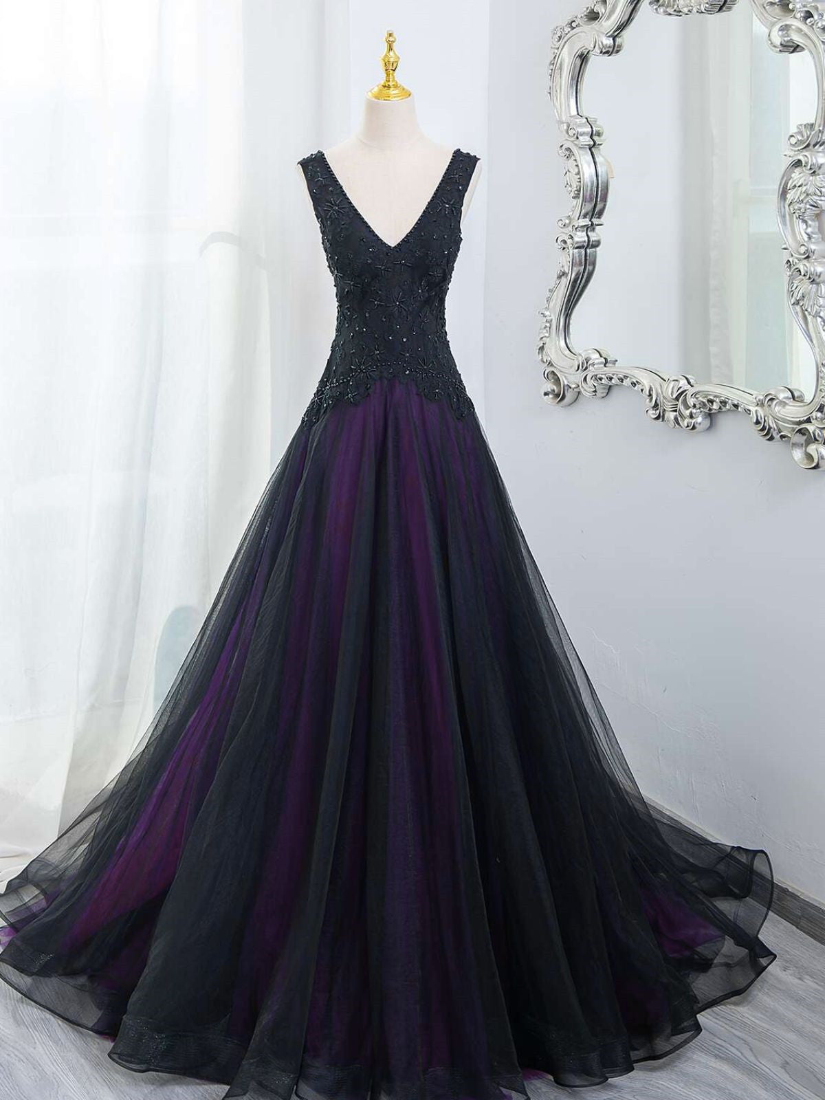 purple and black lace bridesmaid dresses Purple And Black Wedding Theme Bridesmaid Dresses