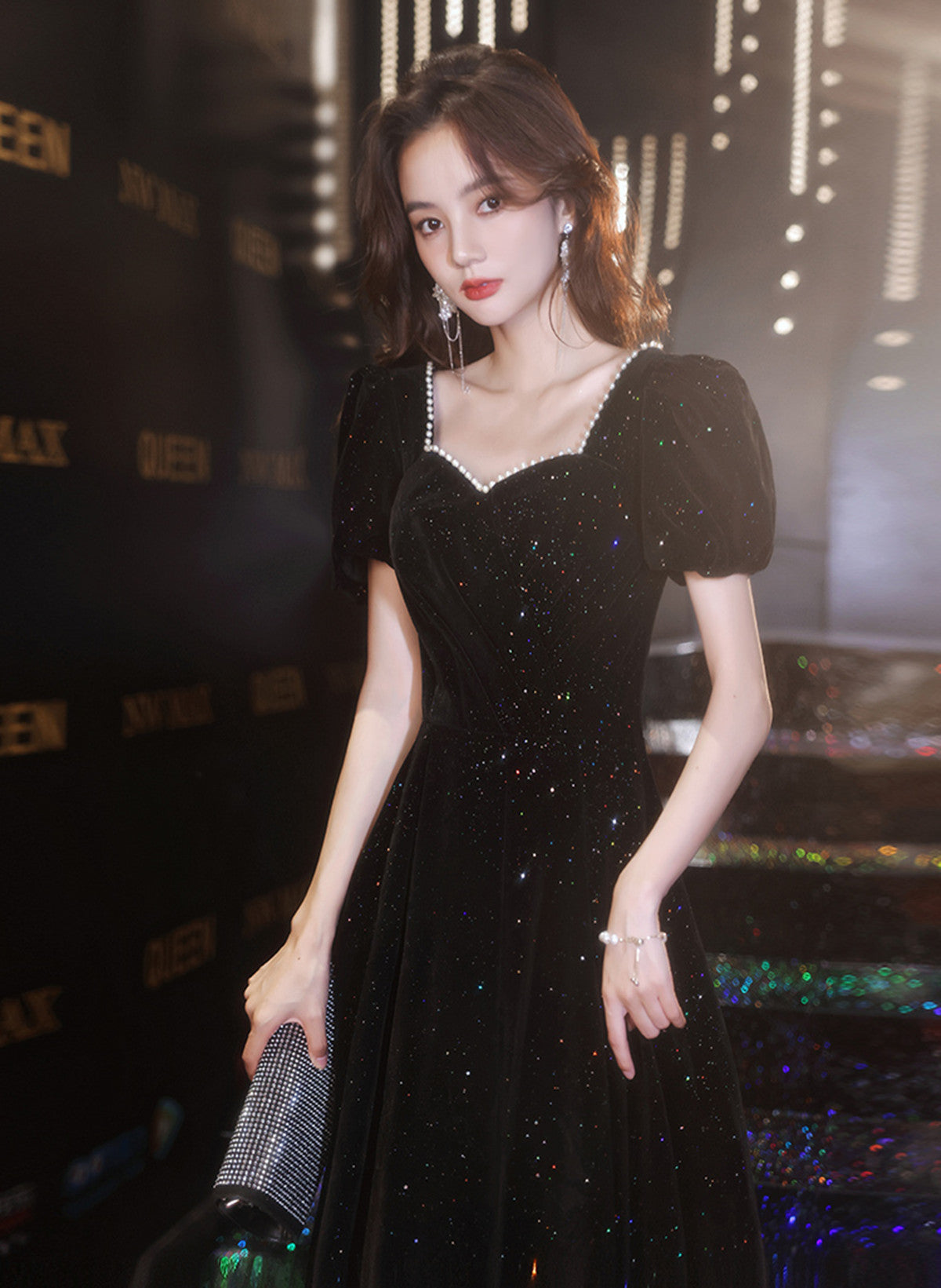 Black A-line Velvet Long Formal Dress, Black Sweetheart Long Prom Dres Cutedressy Black A-line Velvet Long Formal Dress, Black Sweetheart Long Prom Dres Cutedressy