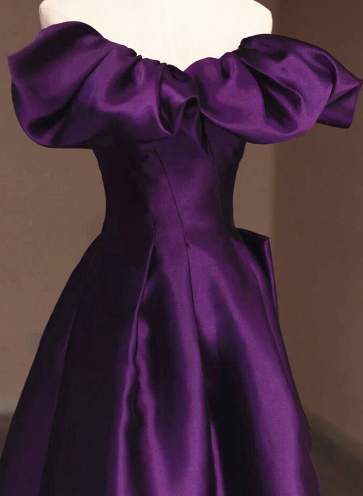 Dark Purple Satin Off Shoulder Long Prom Dress, Purple Satin Evening D – Cutedressy Dark Purple Satin Off Shoulder Long Prom Dress, Purple Satin Evening D – Cutedressy