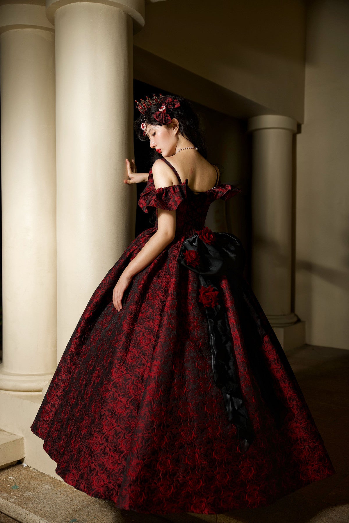 Gorgeous Black and Red Straps Off Shoulder Party Dress, Sweet 16 Formal Dress