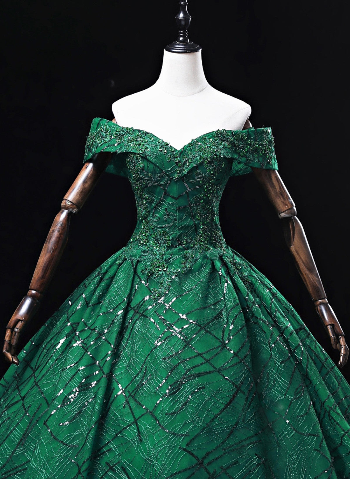 Green Ball Gown Off Shoulder Tulle Party Dress, Green Lace Sweet 16 Dr Cutedressy Green Ball Gown Off Shoulder Tulle Party Dress, Green Lace Sweet 16 Dr Cutedressy