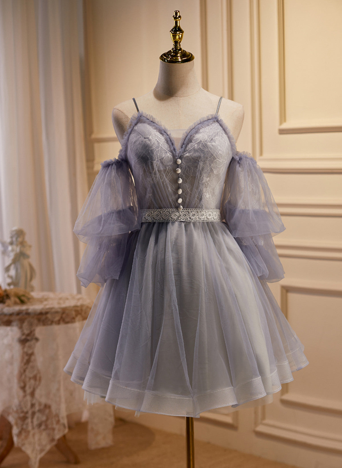 Cute Off Shoulder Tulle and Lace Straps Homecoming Dress, Short Prom D Cutedressy Cute Off Shoulder Tulle and Lace Straps Homecoming Dress, Short Prom D Cutedressy