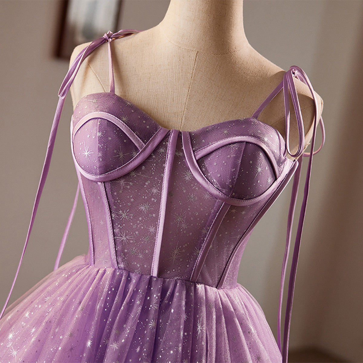 Light Purple Knee Length Straps Party Dress, Light Purple Homecoming D Cutedressy Light Purple Knee Length Straps Party Dress, Light Purple Homecoming D Cutedressy