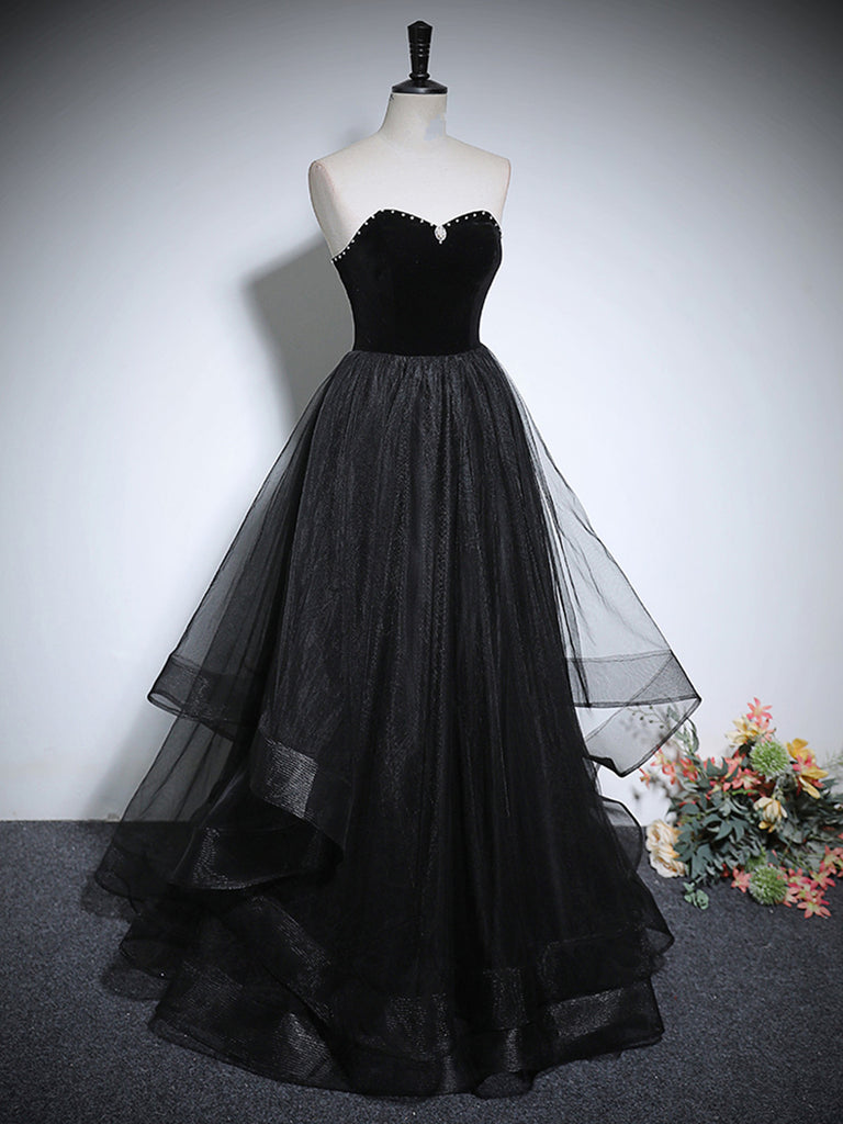 V-neck Lace Prom Gown Long Formal Evening Dresses A-line Tulle Evening Dress Elegant Sleeveless Evening Party Dress Backless main image 0