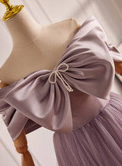 Light Purple Tulle Sweetheart Long Formal Dress, Light Purple Evening Dress Prom Dress