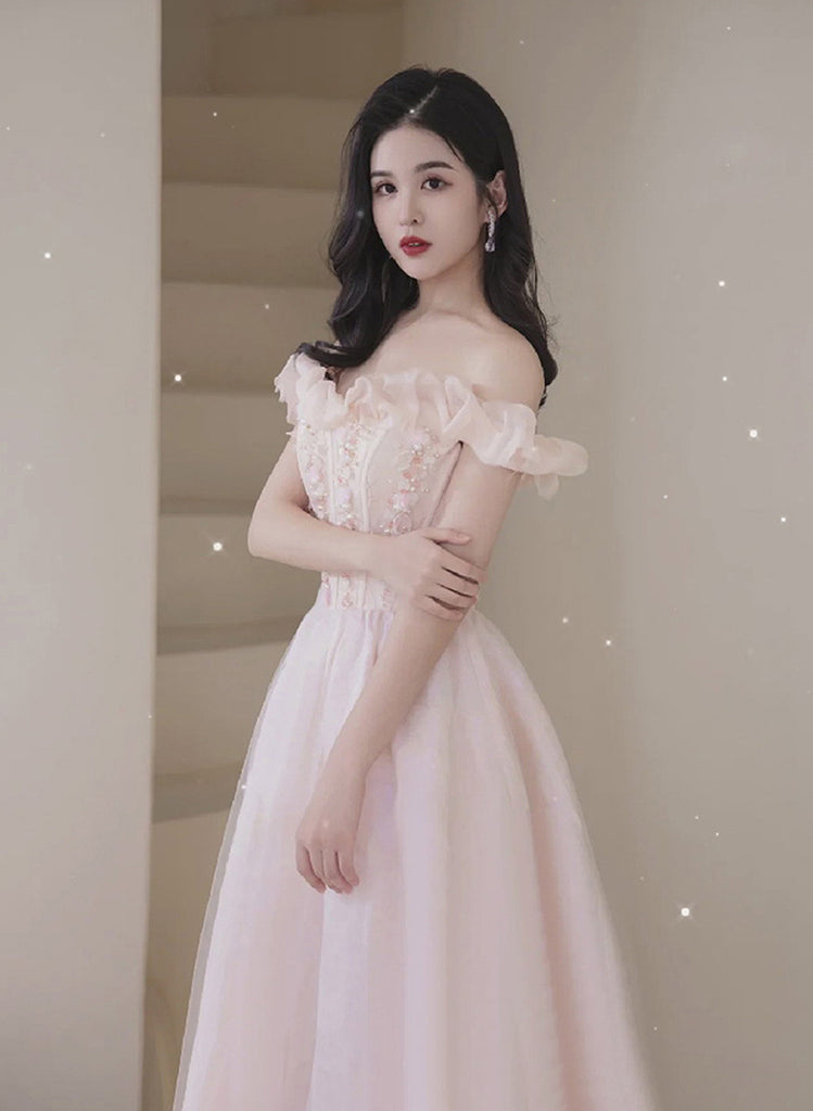 Pretty Sweetheart Neck Tulle Lace Pink Graduation Homecoming Dress Short 15th Birthday Outfits Y9435 main image 0
