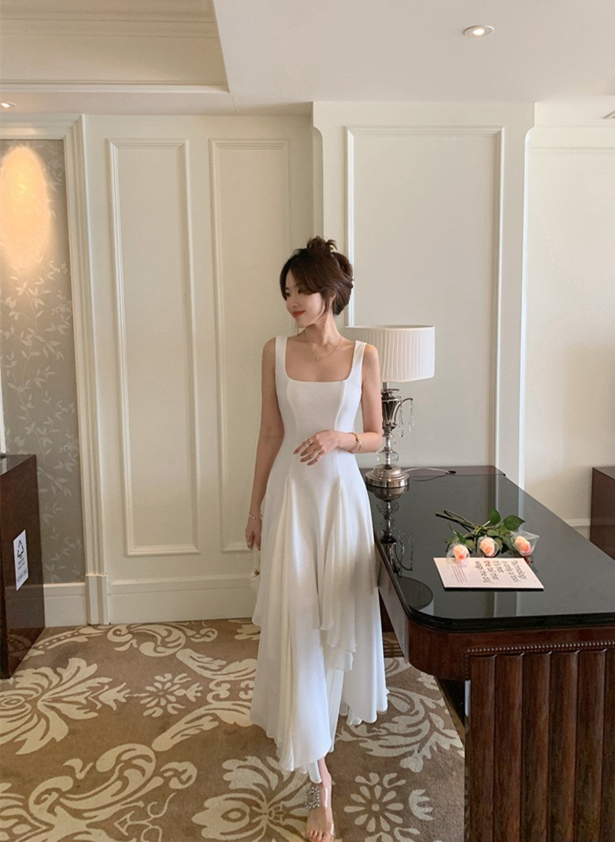 Ivory Chiffon Straps Long Party Dress Prom Dress, Ivory Formal Dress Ivory Chiffon Straps Long Party Dress Prom Dress, Ivory Formal Dress