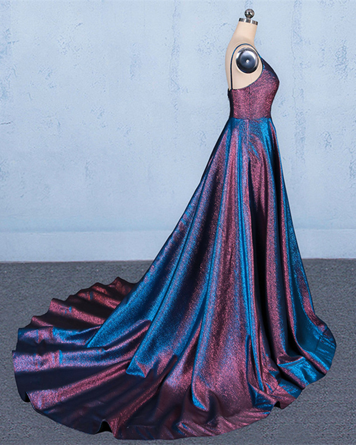 A-line V-neckline Straps Floor Length Wedding Party Dress, Simple Long Formal Dress Evening Dress