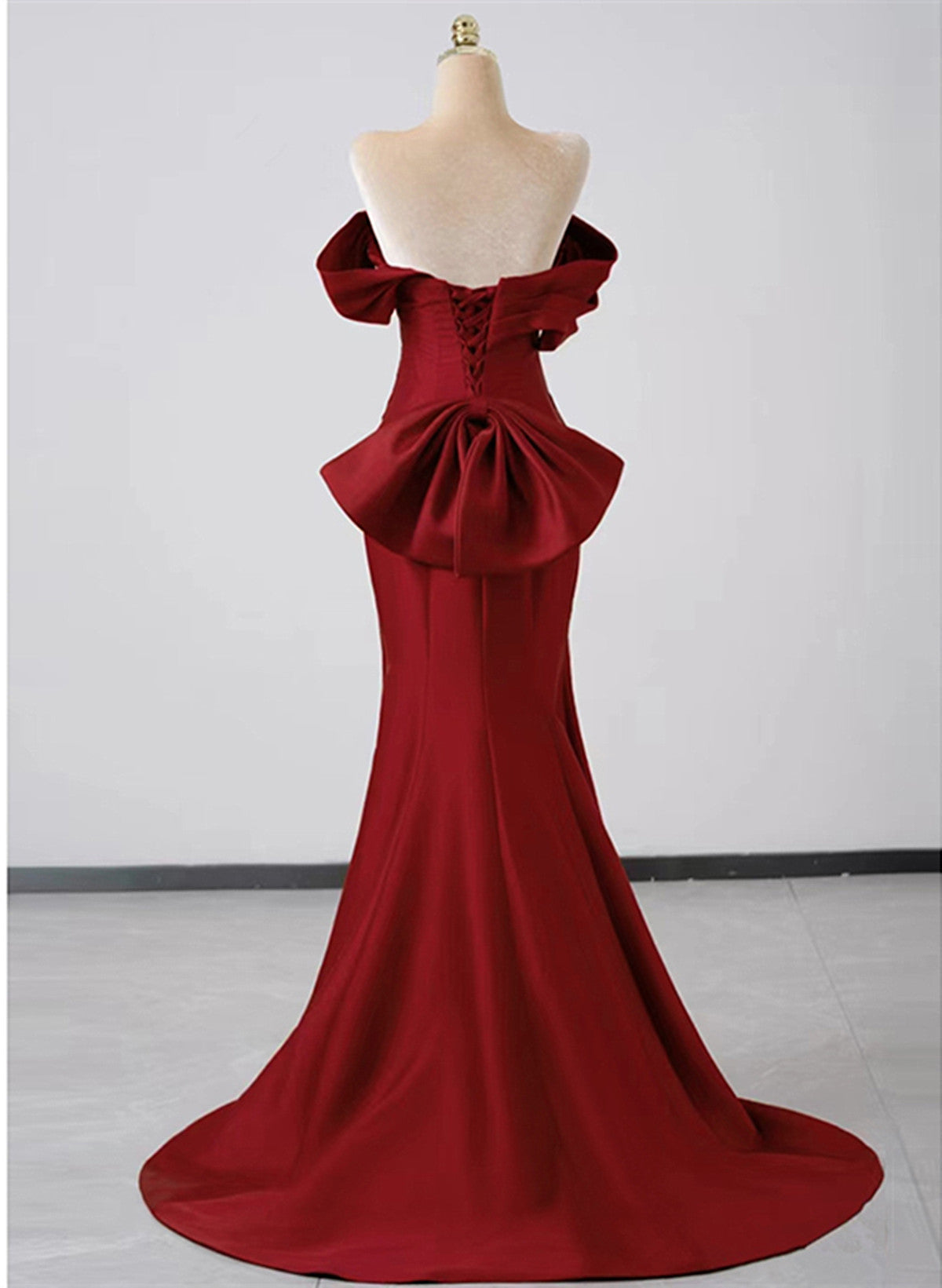 Wine Red Off Shoulder Mermaid Long Party Dress, Wine Red Evening Dress Cutedressy Wine Red Off Shoulder Mermaid Long Party Dress, Wine Red Evening Dress Cutedressy