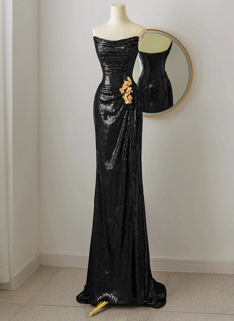 Formal Women's Dresses/ Cutout Bodice Asymmetrical  Ruffled Hem Sleeveless Sequins Evening Dress Prom Dress/ Dress For Formal main image 0