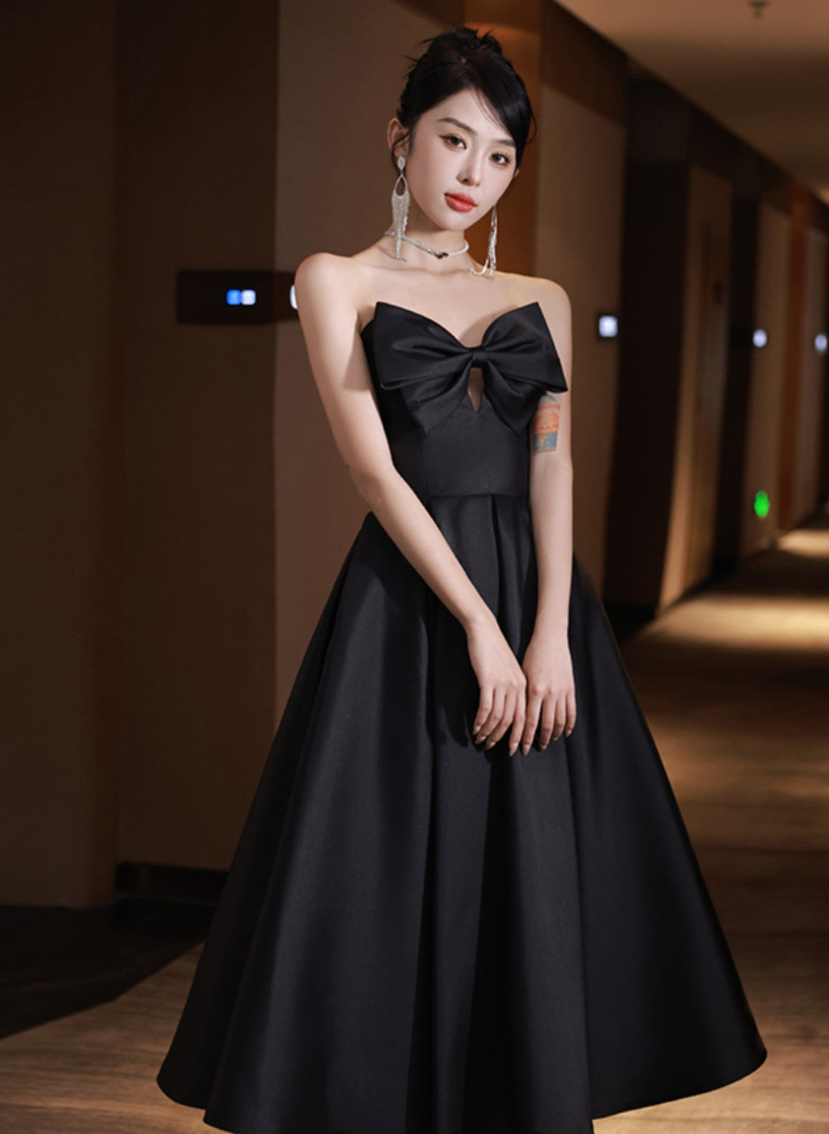 Black Satin High Low Sweetheart Homecoming Dress, Black Short Party Dr Cutedressy Black Satin High Low Sweetheart Homecoming Dress, Black Short Party Dr Cutedressy