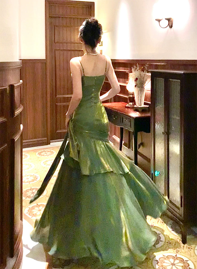 Simple sweetheart neck green formal dress, green evening dress cc87
