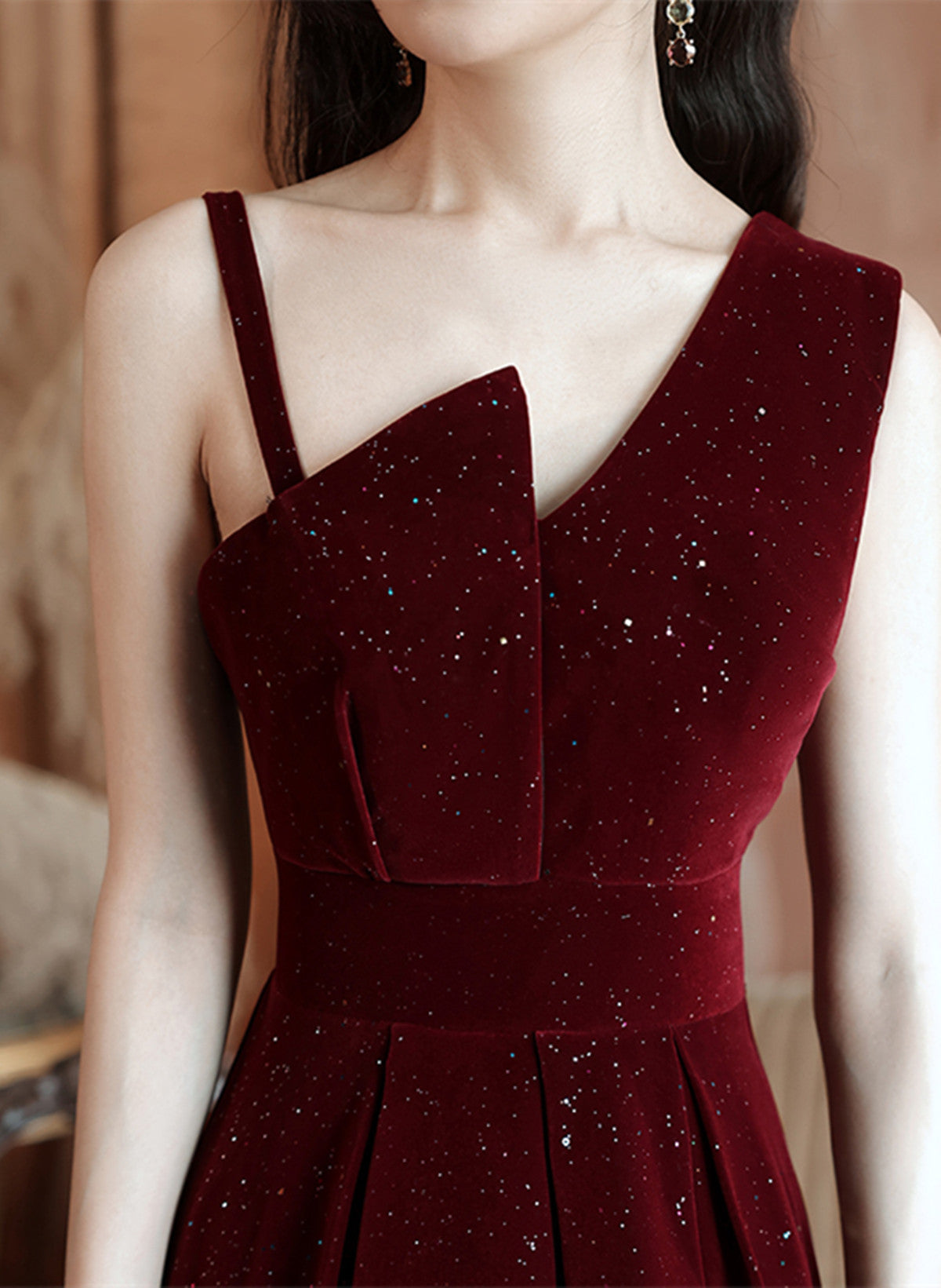 Wine Red Shiny Velvet Short Party Dress, A-line Short Homecoming Dress Cutedressy Wine Red Shiny Velvet Short Party Dress, A-line Short Homecoming Dress Cutedressy