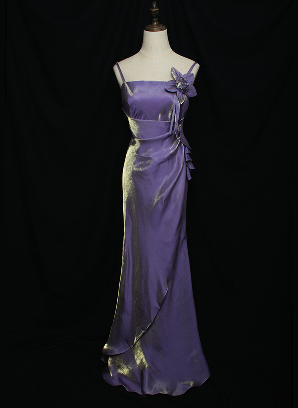 Cute Straps Simple Long Party Dress, A-line Floor Length Evening Dress