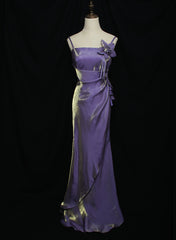 Cute Straps Simple Long Party Dress, A-line Floor Length Evening Dress