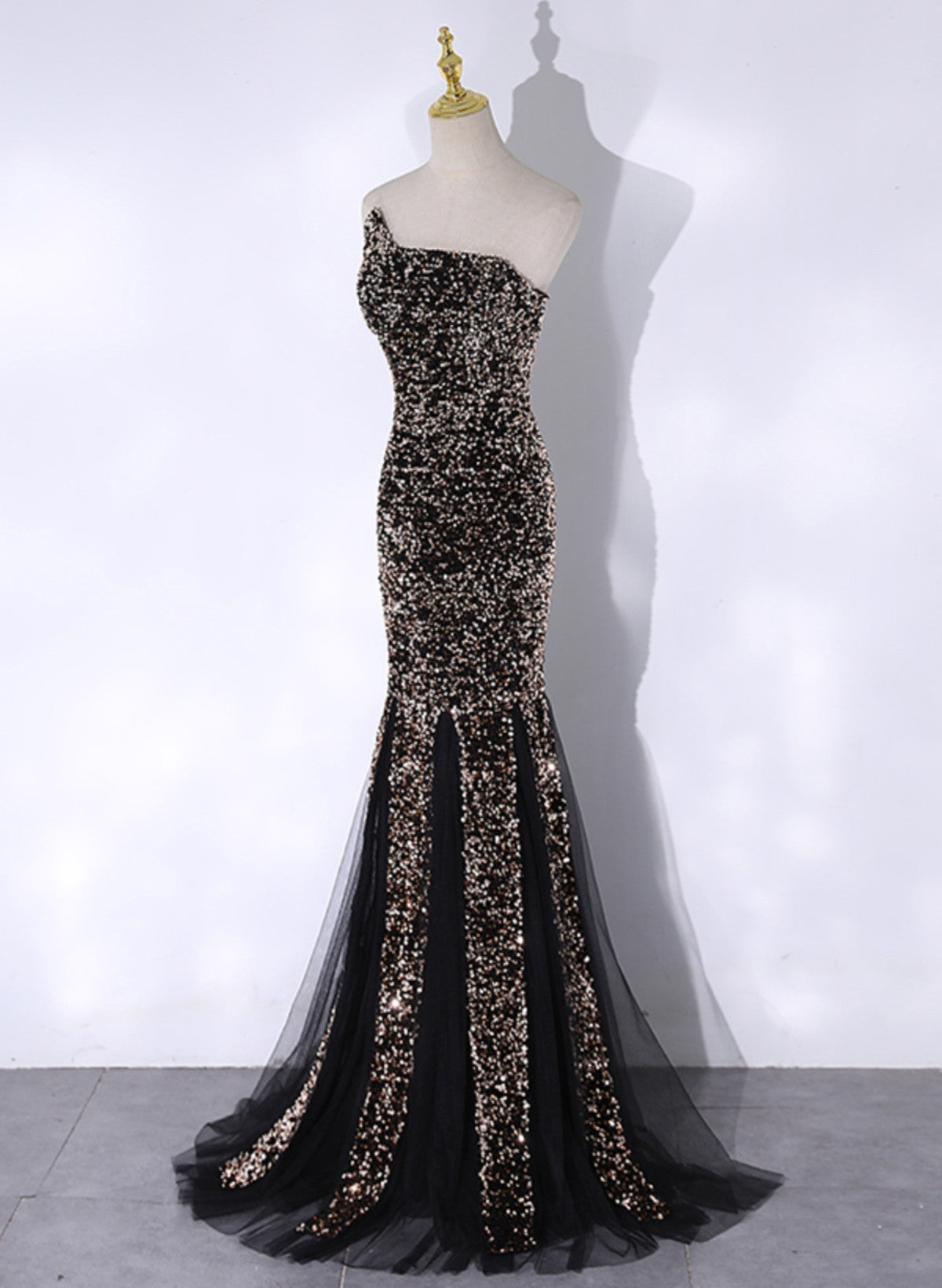Black Mermaid Sequins Long Prom Dress, Black Evening Dress Party Dress Cutedressy Black Mermaid Sequins Long Prom Dress, Black Evening Dress Party Dress Cutedressy