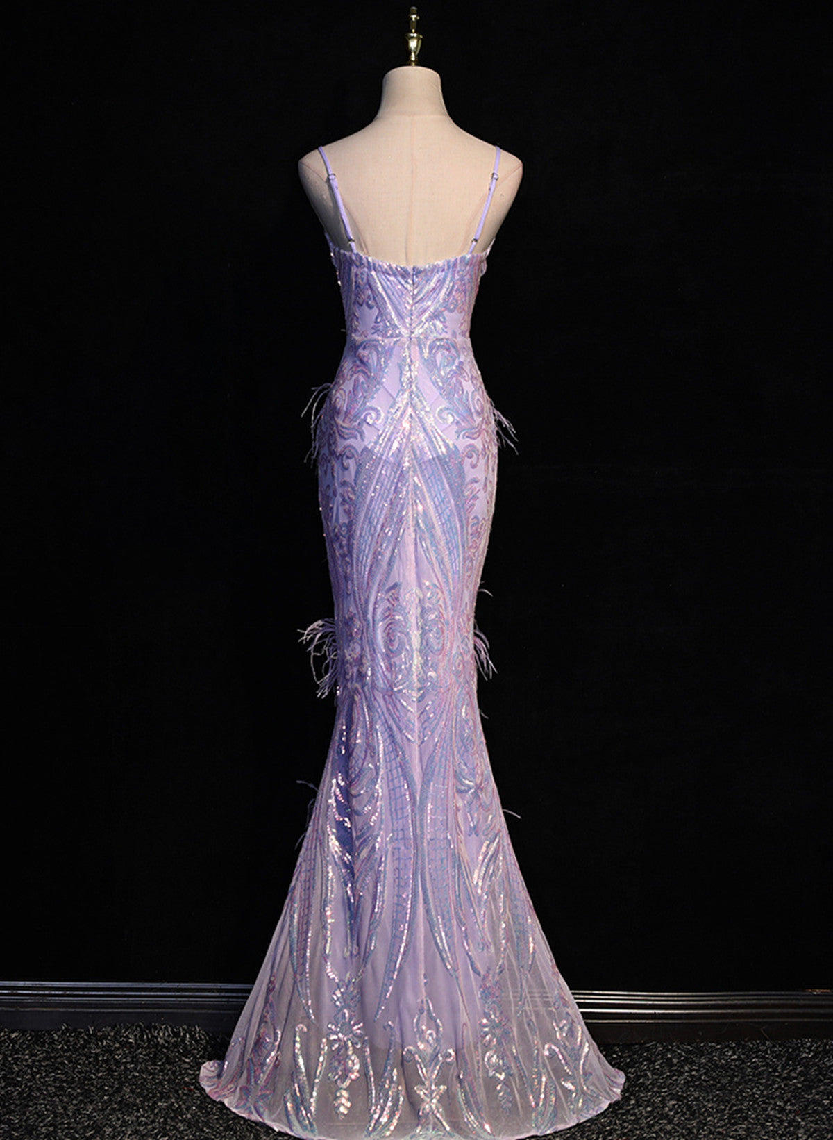 Light Purple Sequins Mermaid Long Party Dress, Light Purple Evening Dr Cutedressy Light Purple Sequins Mermaid Long Party Dress, Light Purple Evening Dr Cutedressy