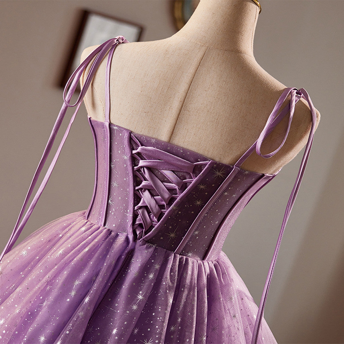 Light Purple Knee Length Straps Party Dress, Light Purple Homecoming D Cutedressy Light Purple Knee Length Straps Party Dress, Light Purple Homecoming D Cutedressy