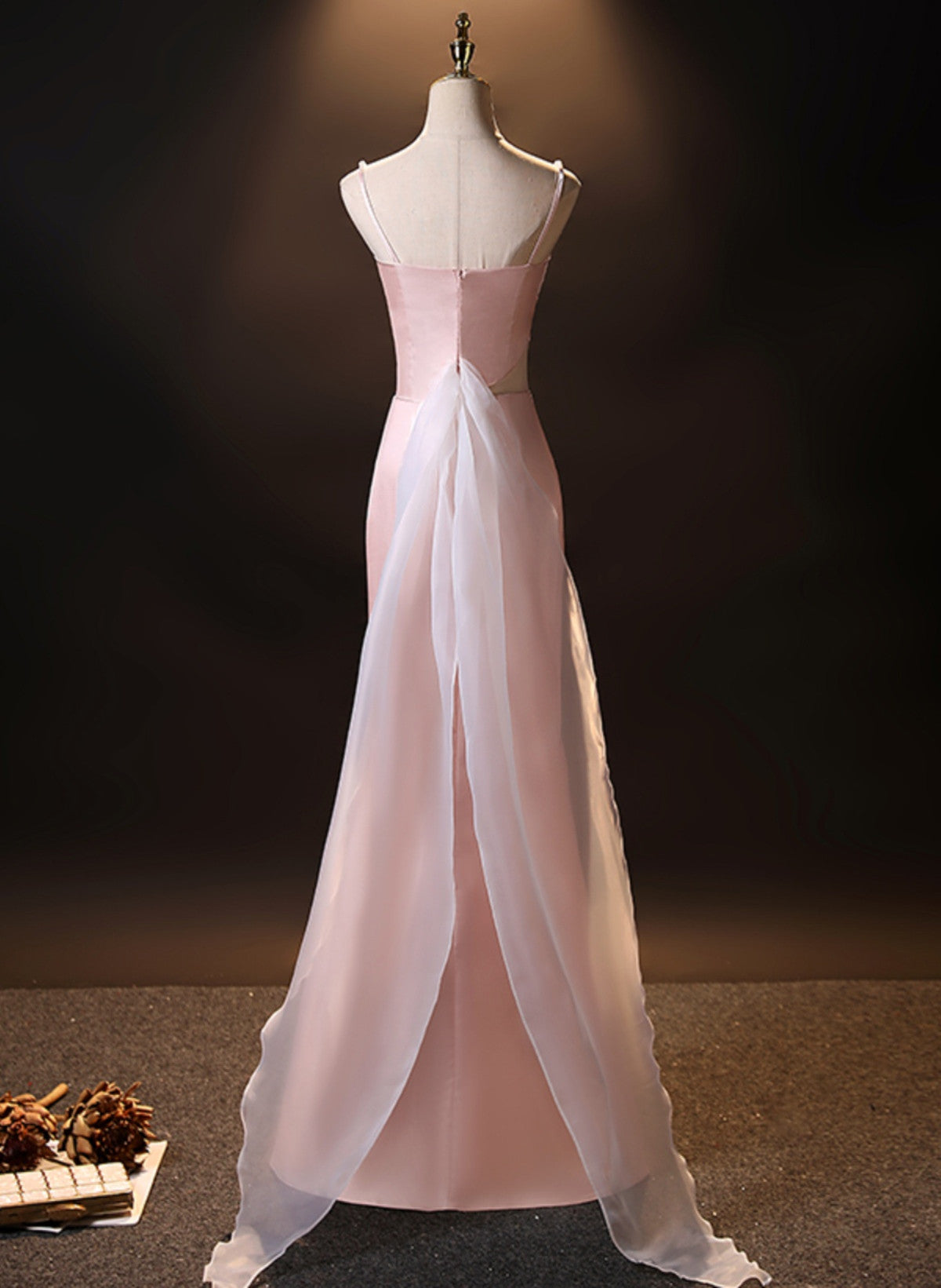 Pink Simple Mermaid Straps Long Evening Dress, Pink Formal Dress Prom Dress