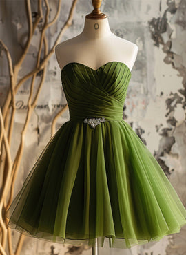 Cute Light Green Tulle Sweetheart Homecoming Dress, Green Tulle Party Dress
