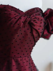 A-line Off Shoulder Black and Red Prom Dress, Sweetheart Party Dress