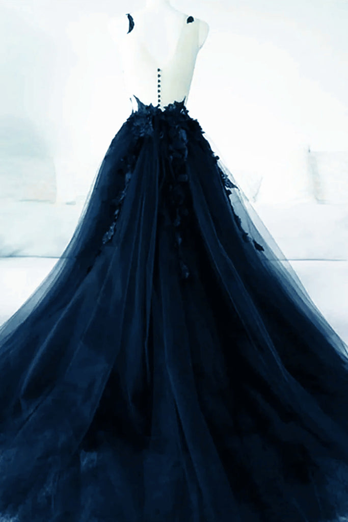 Air and Grace Dress in Navy Tulle
