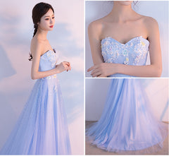 Light Blue Elegant Princess Prom Dress, Tulle Junior Prom Dress, Party Dress