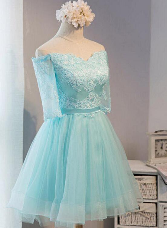 Adorable Mint Green Knee Length Homecoming Dress, Short Prom Dress 