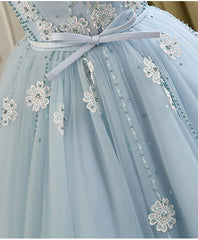 Light Blue Round Neckline Short Party Dress , Homecoming Dresses