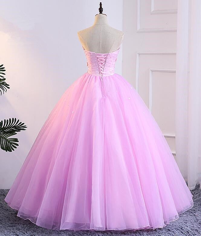 Pink Tulle Ball Gown Sweet 16 Party Dress, Pink Formal Dresses, Quince Cutedressy Pink Tulle Ball Gown Sweet 16 Party Dress, Pink Formal Dresses, Quince Cutedressy