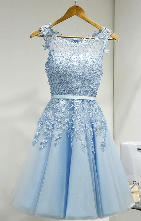 High Quality Tulle Knee Length Party Dress, Cute Homecoming Dress, Short Prom Dresses