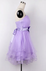 Lovely Lavender Sweetheart Teen Formal Dress with Bow, Cute Short Party Dress