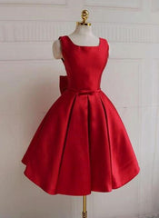 Lovely Round Neckline Red Homecoming Dress, Red Formal Dress, Red Party Dress