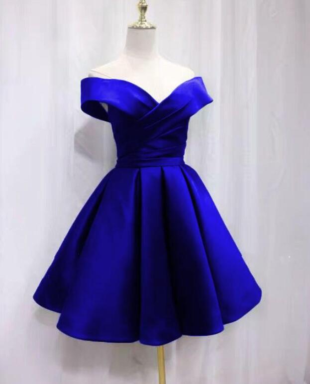 Beautiful Satin Off Shoulder Lace-up Knee Length Bridesmaid Dress , Sh Cutedressy Beautiful Satin Off Shoulder Lace-up Knee Length Bridesmaid Dress , Sh Cutedressy