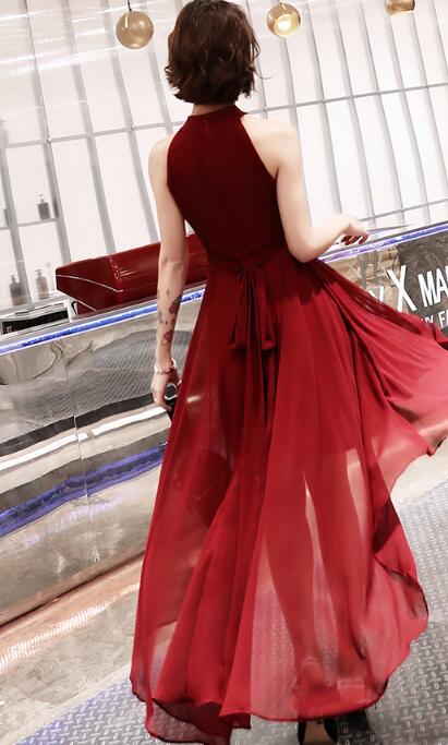 Chic High Low Chiffon Halter Party Dress with Belt, Beautiful Formal D – Cutedressy Chic High Low Chiffon Halter Party Dress with Belt, Beautiful Formal D – Cutedressy