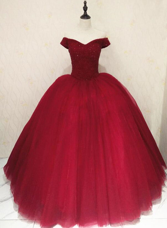 dark red sweet 16 gown