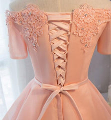 pink tulle prom dress