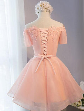 pink tulle prom dress