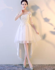 white high low party dress