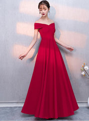 red off shoulder bridesmaid dress