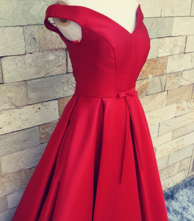 Beautiful Sweetheart Long Satin Party Dress, Off the Shoulder New Prom Dress