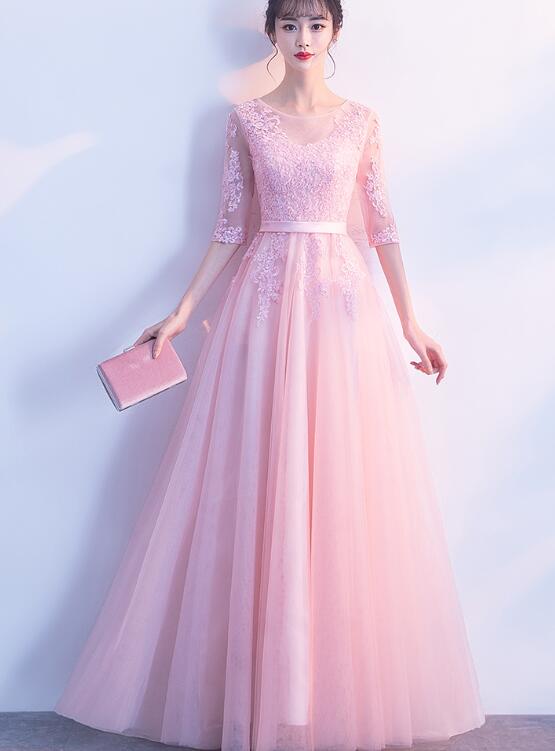 beautiful pink lace and tulle party dress
