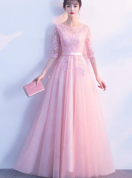 beautiful pink lace and tulle party dress