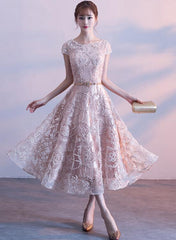 Tea Length Lace Party Dress