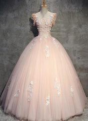 Pink tulle long sweet 16 Dress