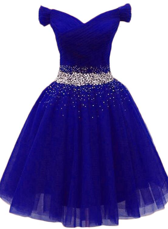 Royal blue beaded party dress