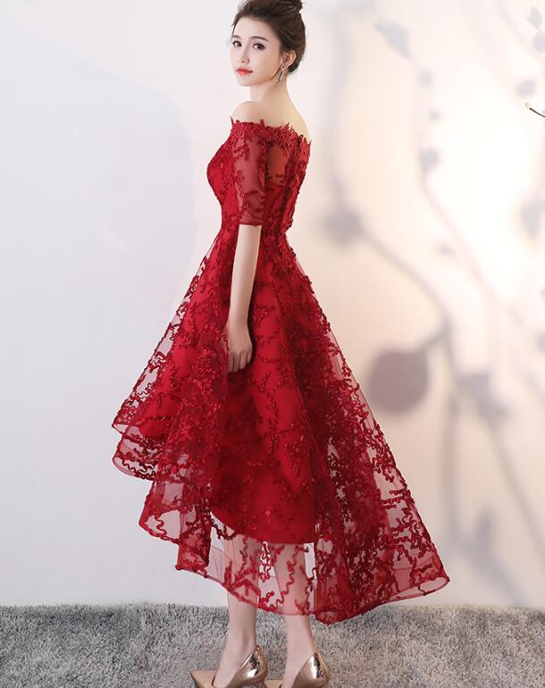 red lace dress costume Alexis Red Lace Corset Dress, XS