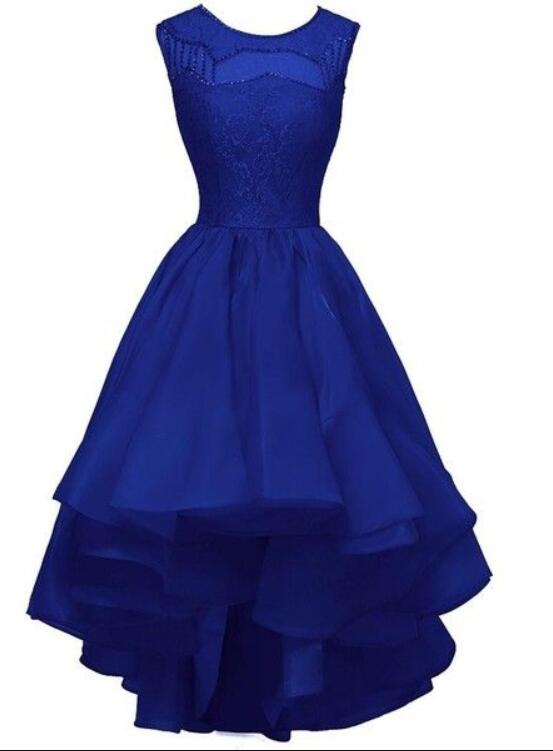 blue high low party dress 2020