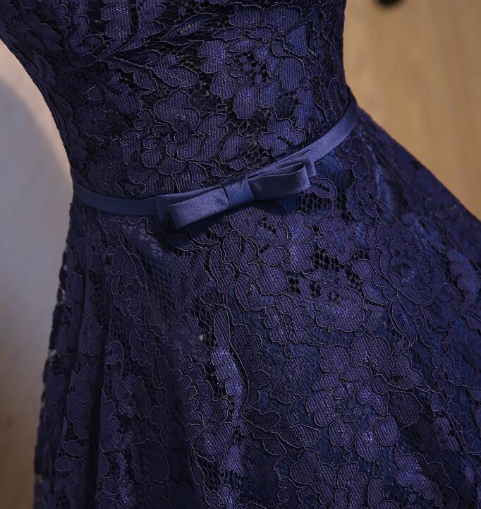 Beautiful Lace Navy Blue Short Party Dress, Lace Bridesmaid Dress Cutedressy Beautiful Lace Navy Blue Short Party Dress, Lace Bridesmaid Dress Cutedressy