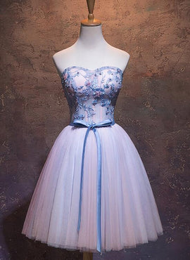 cute pink short prom dress 